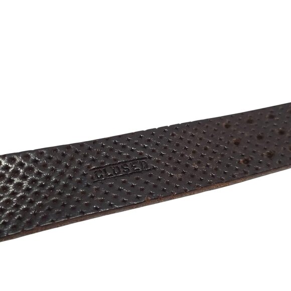 CLOSED Black Perforated Genuine Leather Belt - Picture 6 of 9